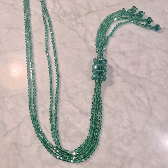 Green Crystal Statement Necklace - Picture 5 of 6
